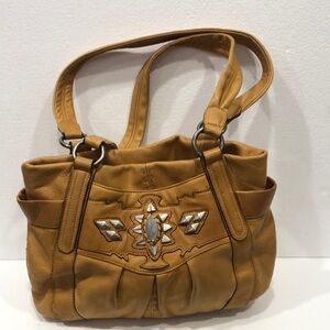 B. Makowsky Tan Shoulder Bag